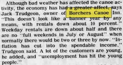 Borchers AuSable Canoe & Kayak - Jun 29 1980 Article